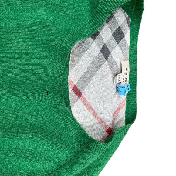 VINTAGE 100% Wool Burberry Sweater Green XXL - Picture 7 of 10